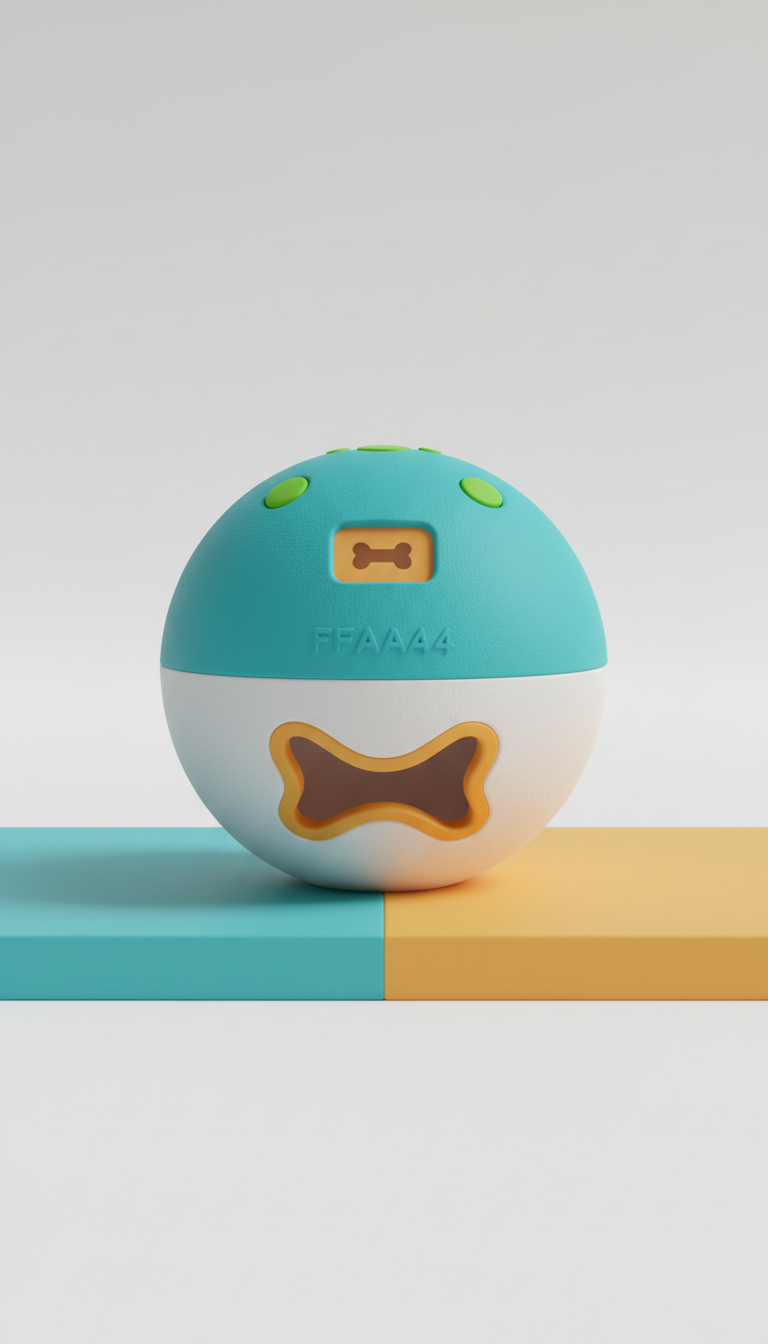 Bola interativa de silicone com dispenser de petiscos