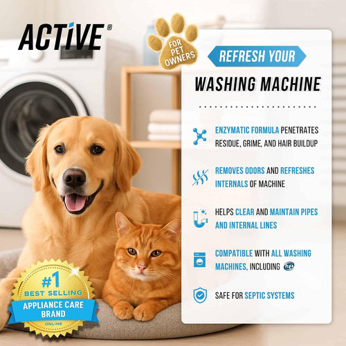 ACTIVE Washing Machine Cleaner Tablets for Pet Owners 24 Count