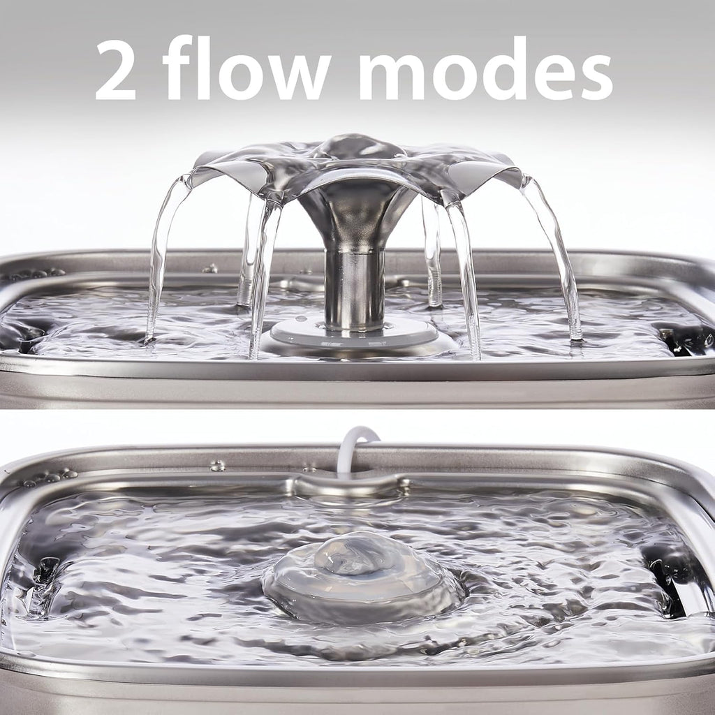 Veken Stainless Steel Cat Water Fountain 3.2L