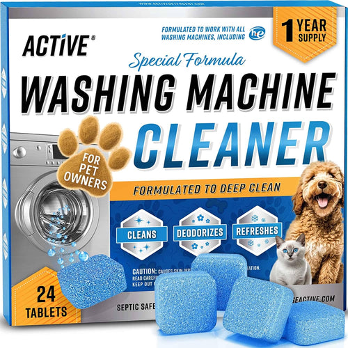 ACTIVE Washing Machine Cleaner Tablets for Pet Owners 24 Count