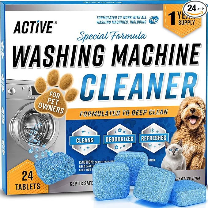 ACTIVE Washing Machine Cleaner Tablets for Pet Owners 24 Count