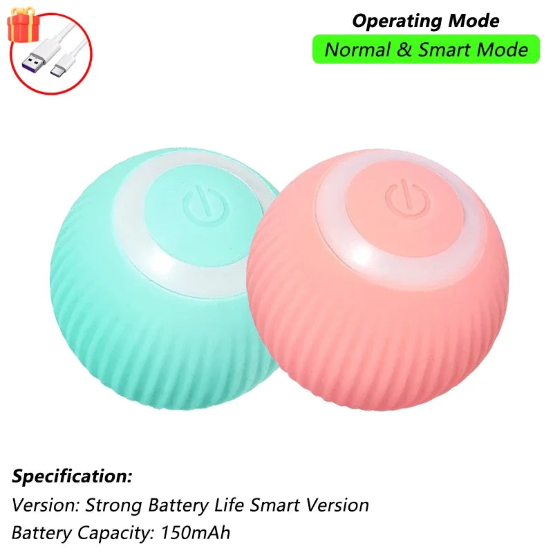 Auto-Rolling Cat Ball Toy — Rechargeable Smart Pet Toy