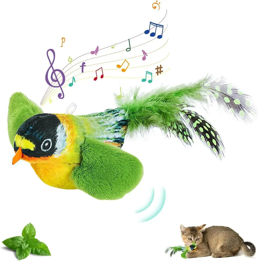 Bird-Sound Elastic Cat Toy
