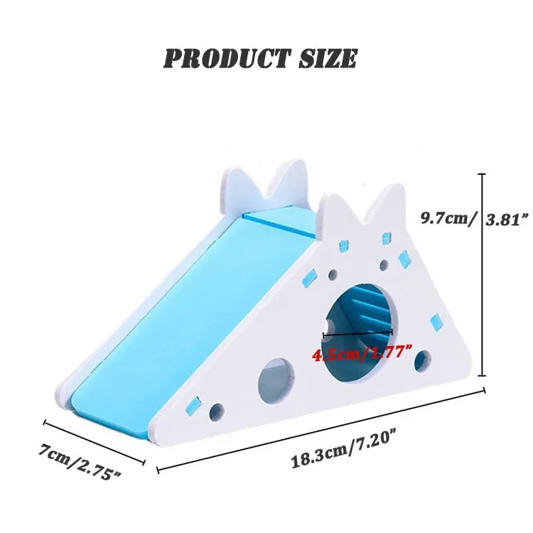 Assembled Hamster Slide Toy Guinea Pig Golden Bear Wooden Colorful Hamster House Small Pets Cage Toys Hamster Accessories