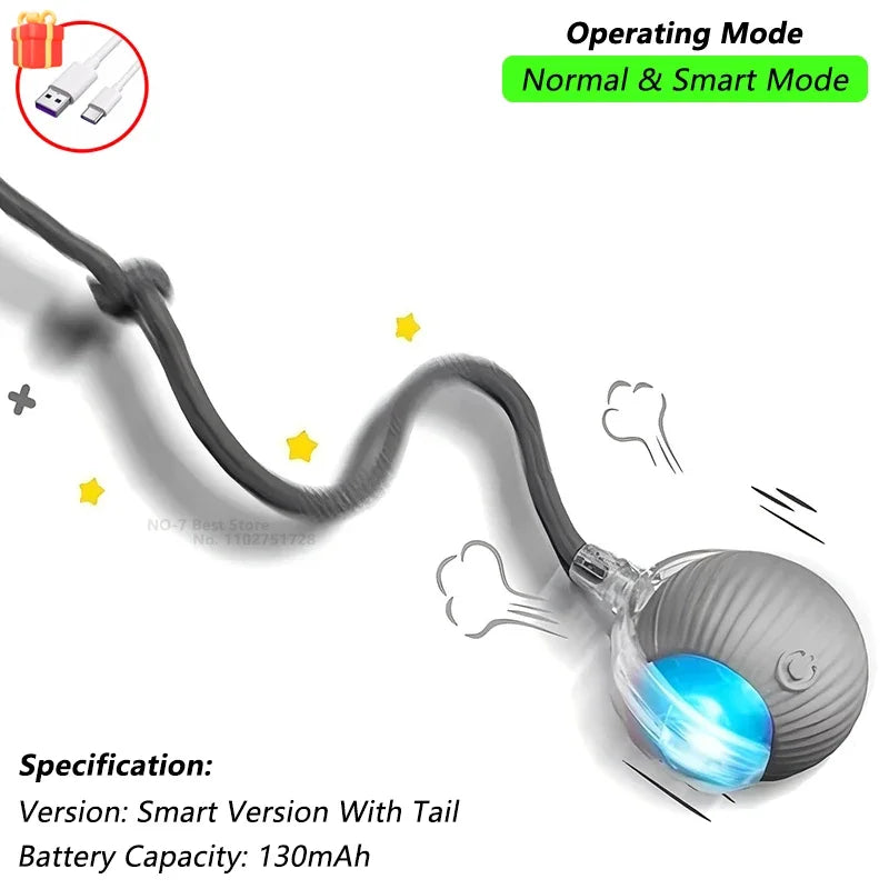 Auto-Rolling Cat Ball Toy — Rechargeable Smart Pet Toy
