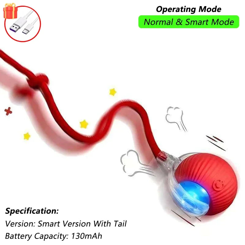 Auto-Rolling Cat Ball Toy — Rechargeable Smart Pet Toy