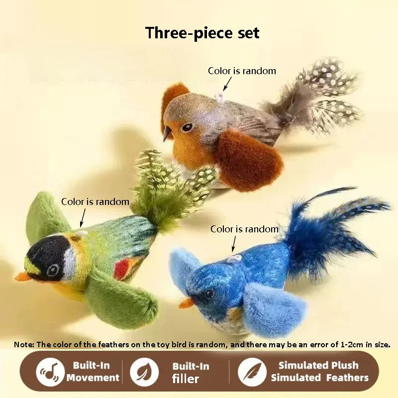 Bird-Sound Elastic Cat Toy