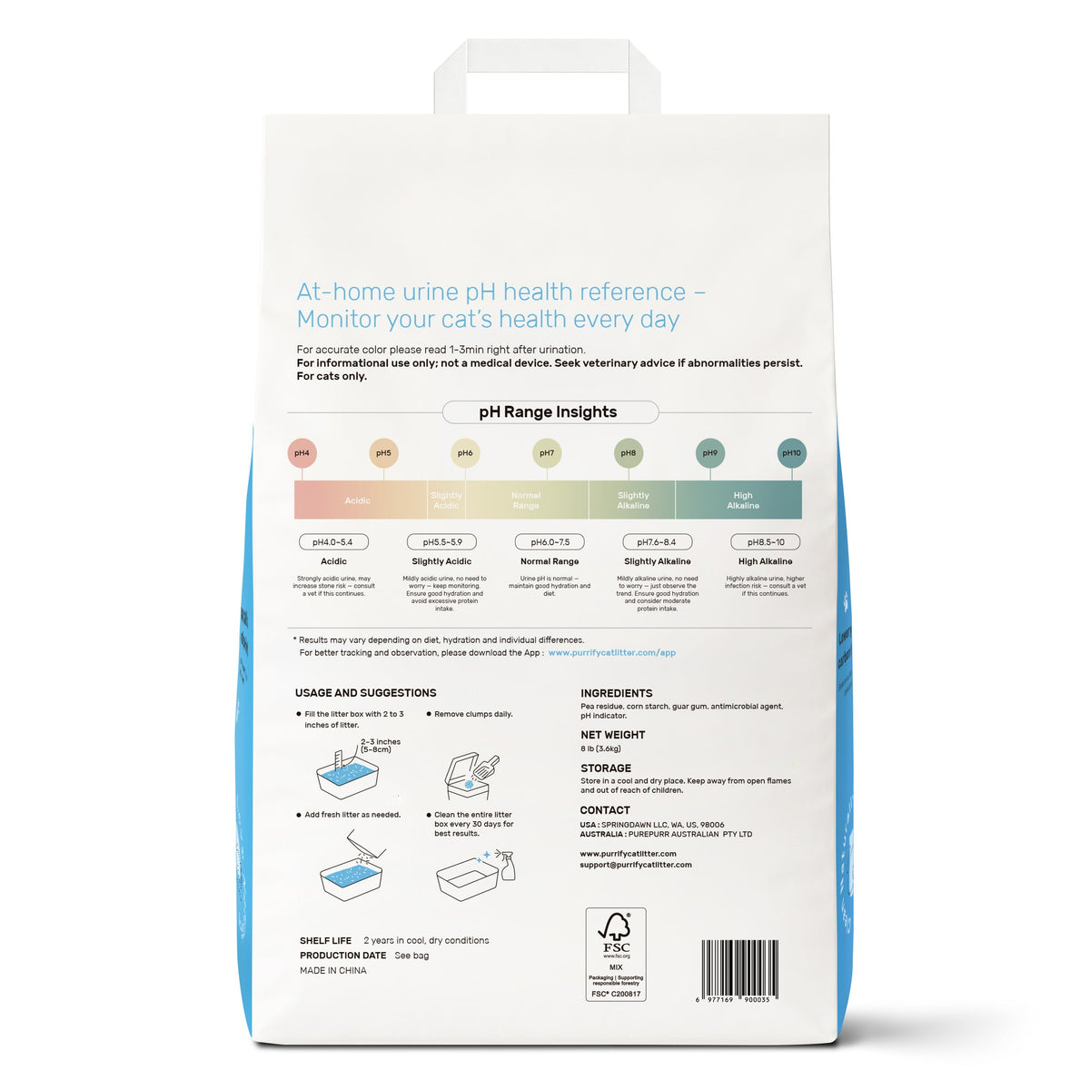 purrify® Smart pH Insight Plant-Based Clumping Cat Litter