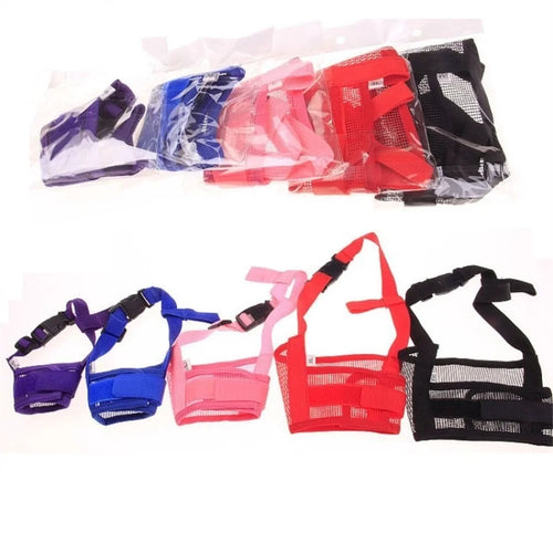 Anti Barking Dog Muzzle For Small Large Dogs Adjustable Mesh Breathable Pet Mouth Muzzle For Dogs Nylon Straps Dog Accessories