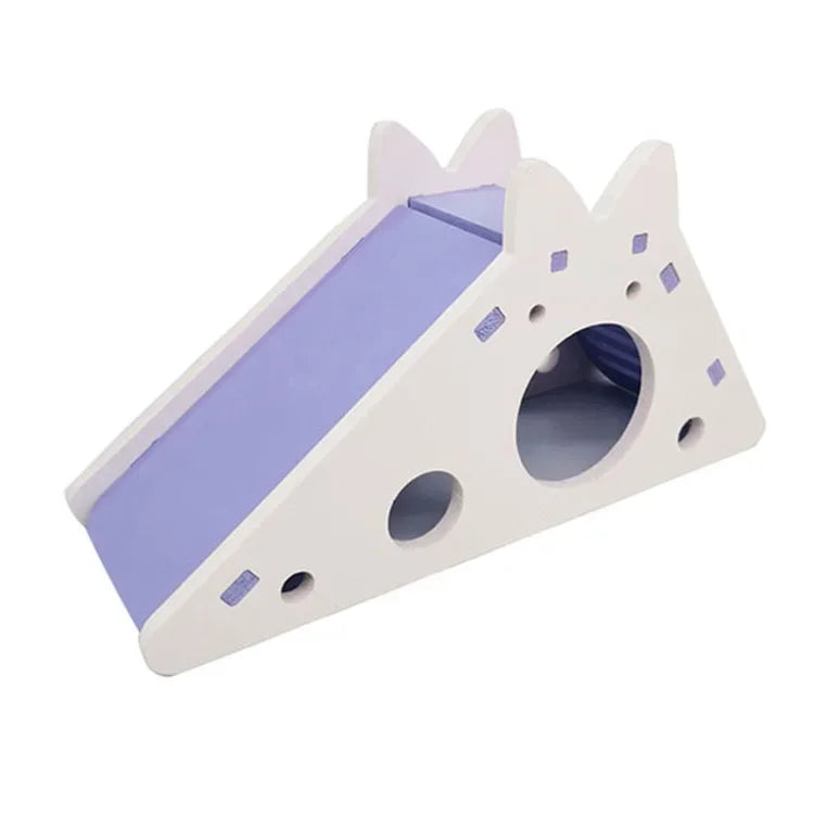 Assembled Hamster Slide Toy Guinea Pig Golden Bear Wooden Colorful Hamster House Small Pets Cage Toys Hamster Accessories