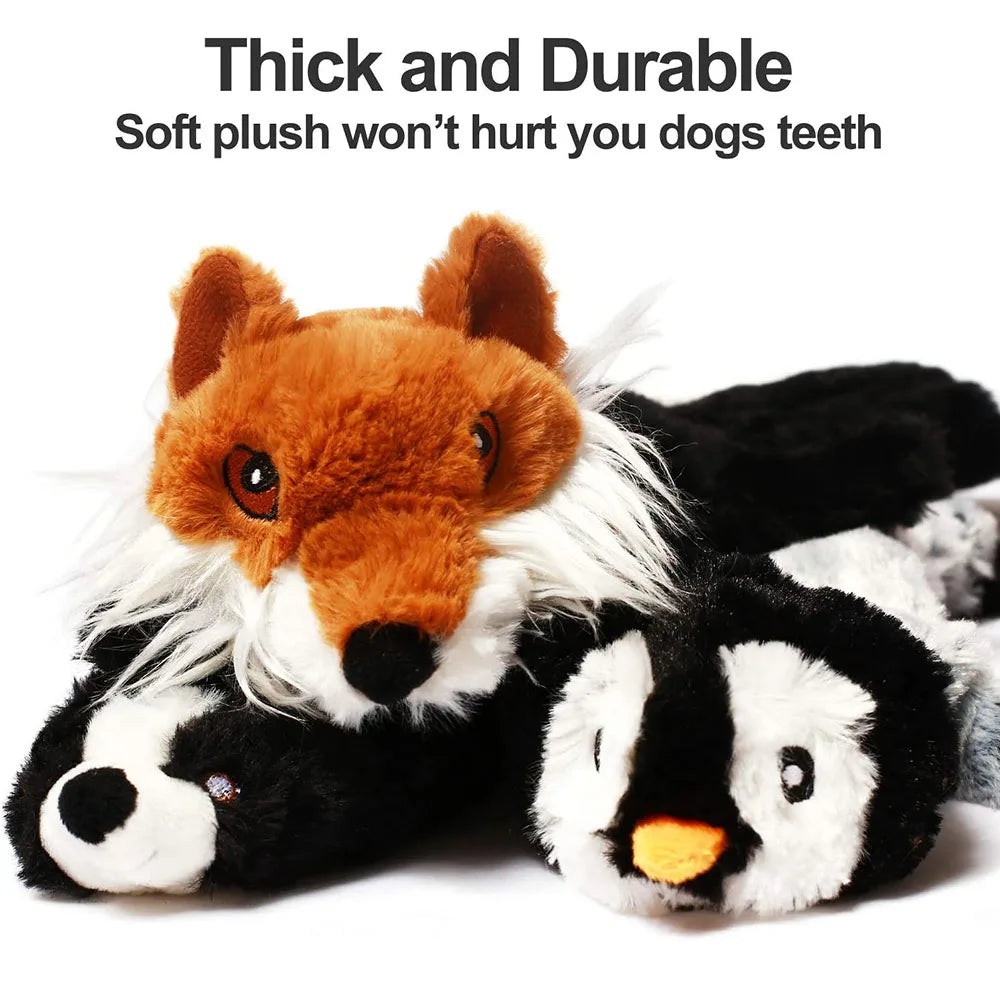 Stuffing-Free Squeaky Plush Dog Toy