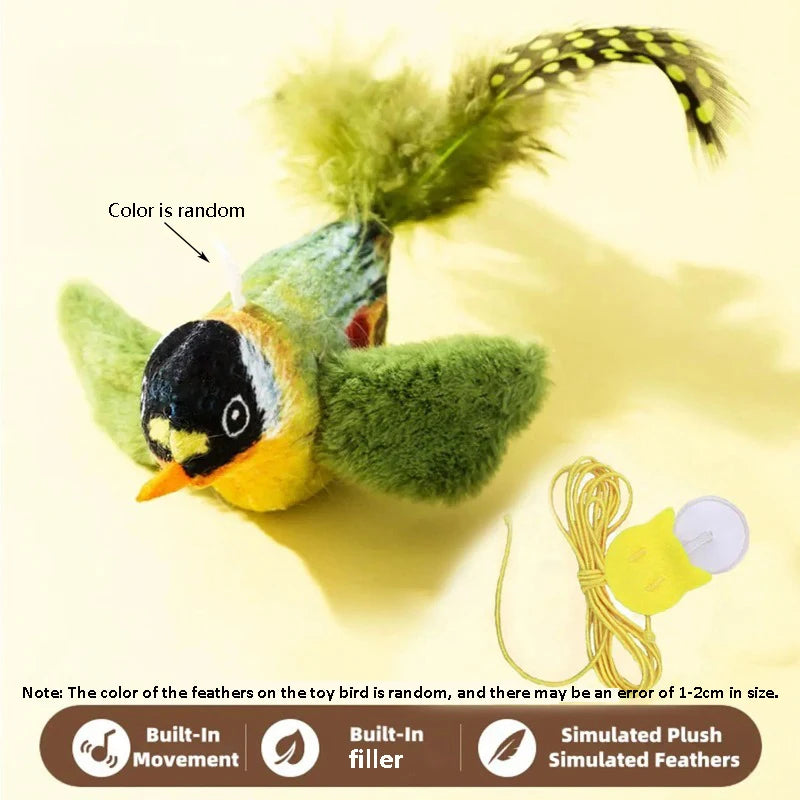 Bird-Sound Elastic Cat Toy