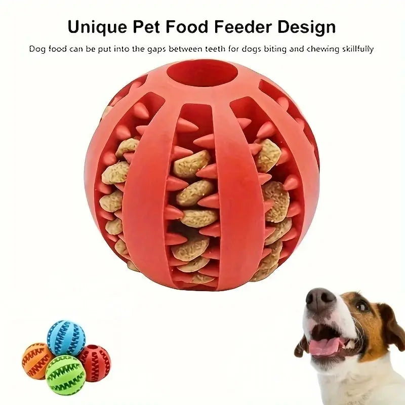 Bite-Resistant Treat-Dispensing Dog Ball