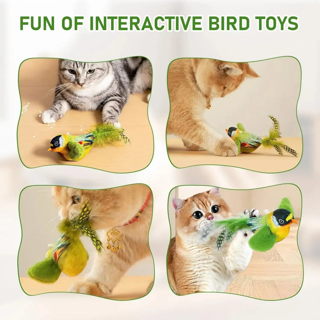 Bird-Sound Elastic Cat Toy