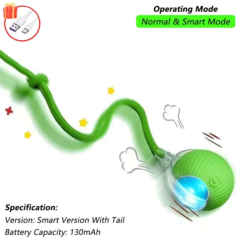 Auto-Rolling Cat Ball Toy — Rechargeable Smart Pet Toy