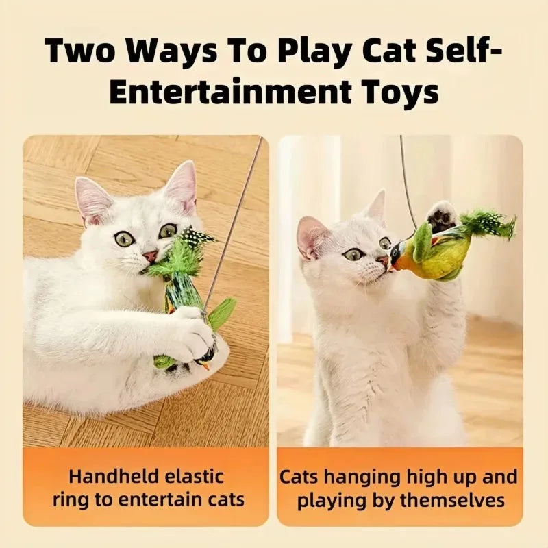 Bird-Sound Elastic Cat Toy
